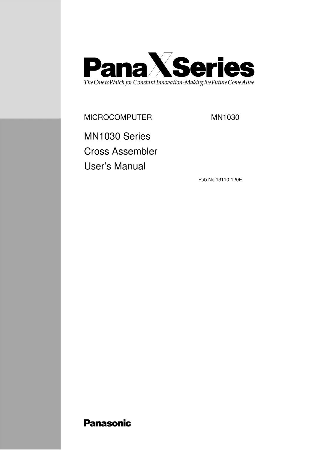 Panasonic user manual MN1030 Series Cross Assembler User’s Manual 