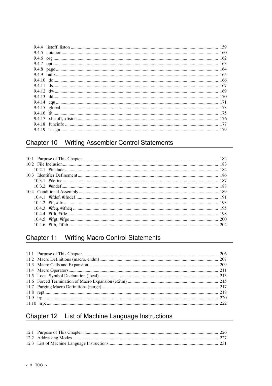 Panasonic MN1030 user manual Writing Assembler Control Statements 