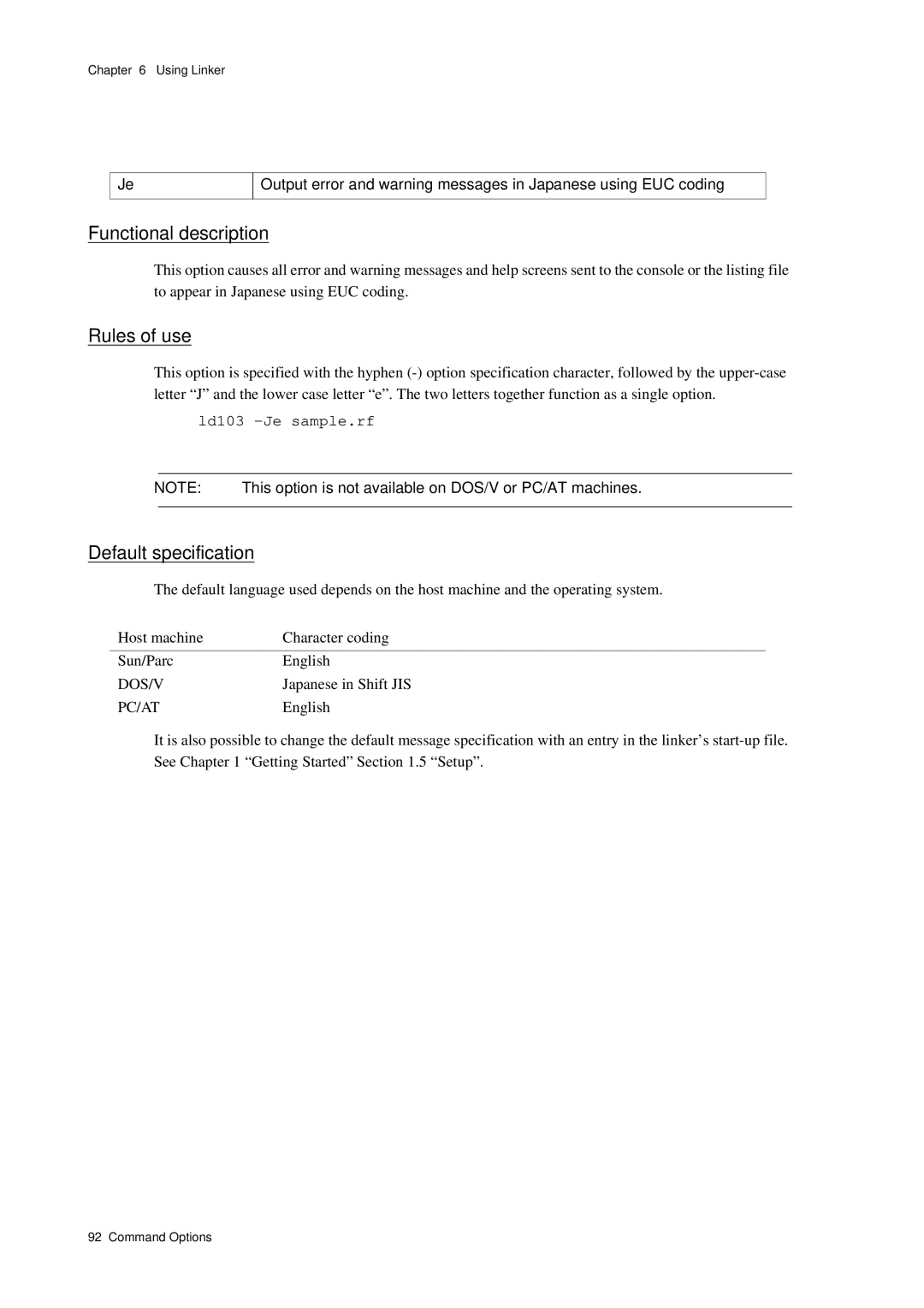 Panasonic MN1030 user manual Ld103 -Je sample.rf, This option is not available on DOS/V or PC/AT machines 