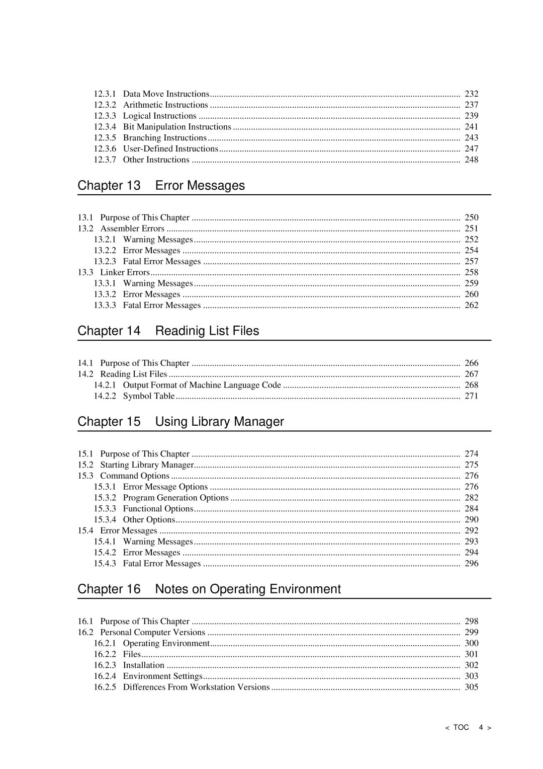 Panasonic MN1030 user manual Readinig List Files 