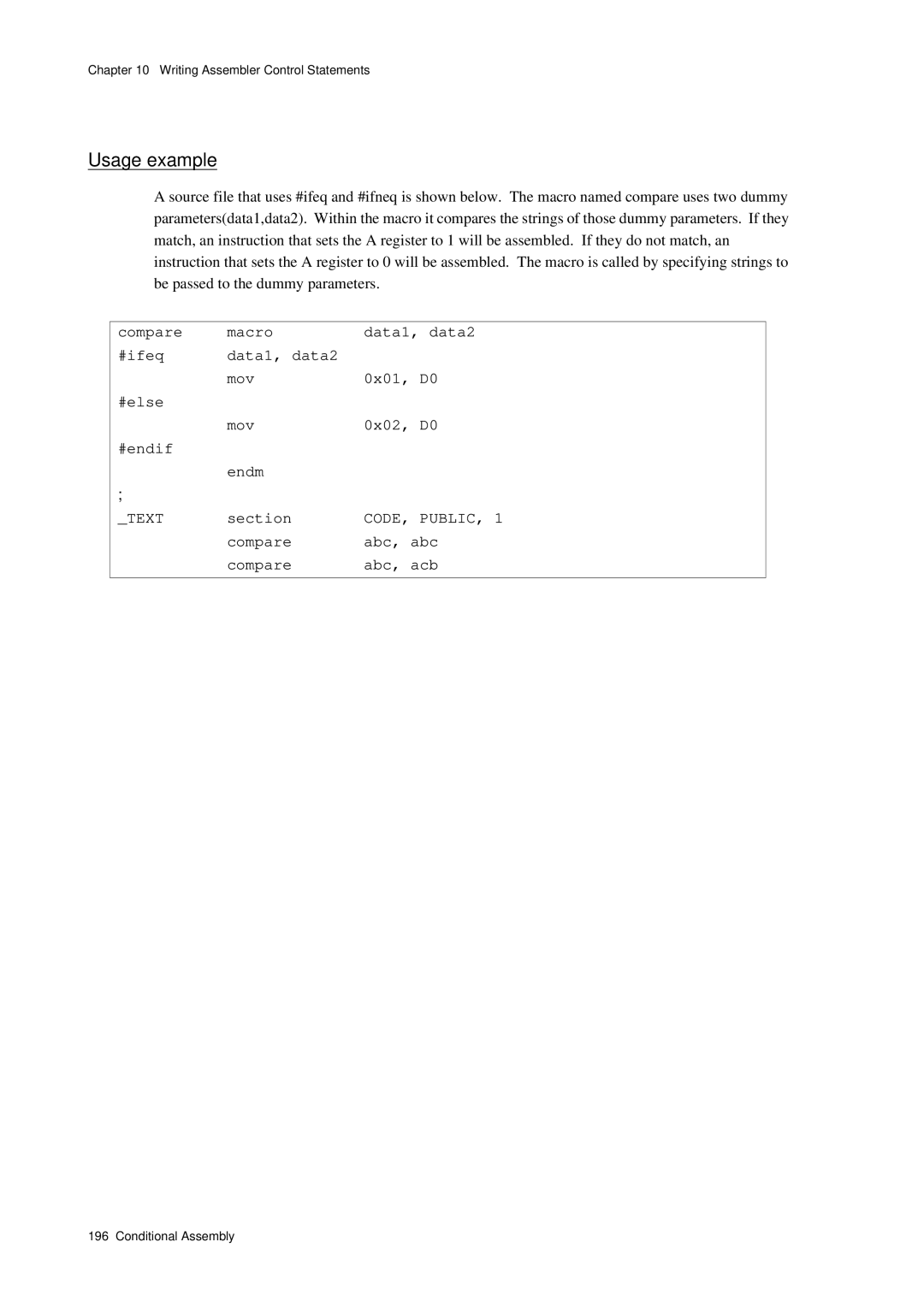 Panasonic MN1030 user manual Compare Abc, abc Abc, acb 