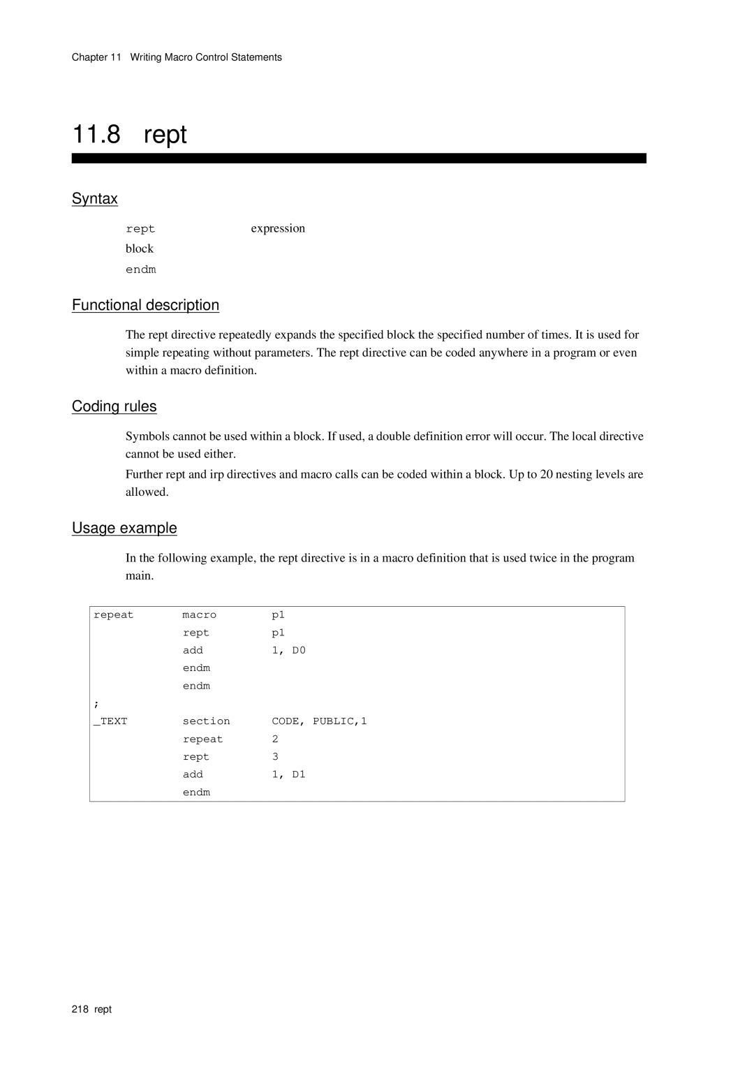 Panasonic MN1030 user manual Reptexpression block 