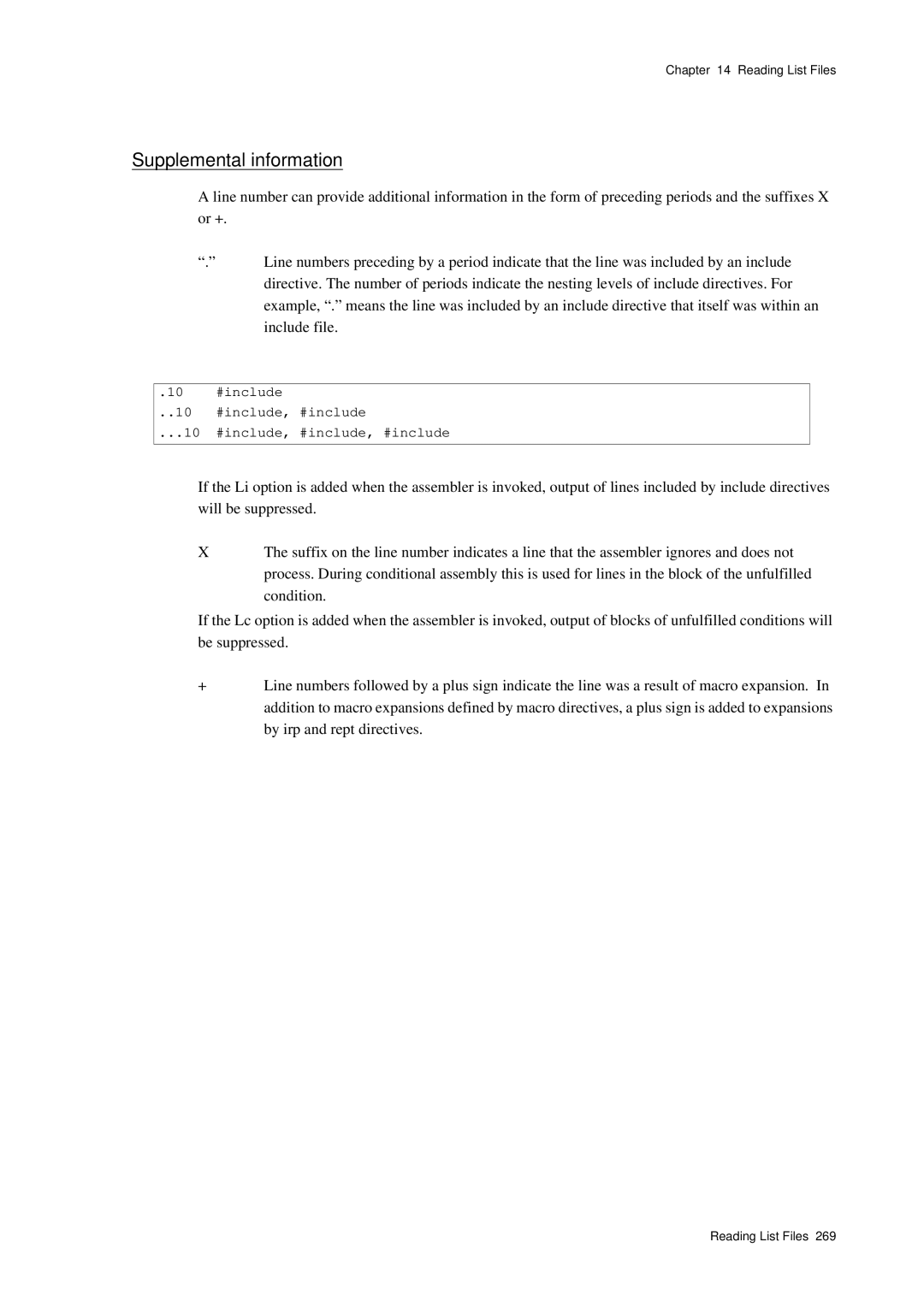 Panasonic MN1030 user manual Supplemental information 