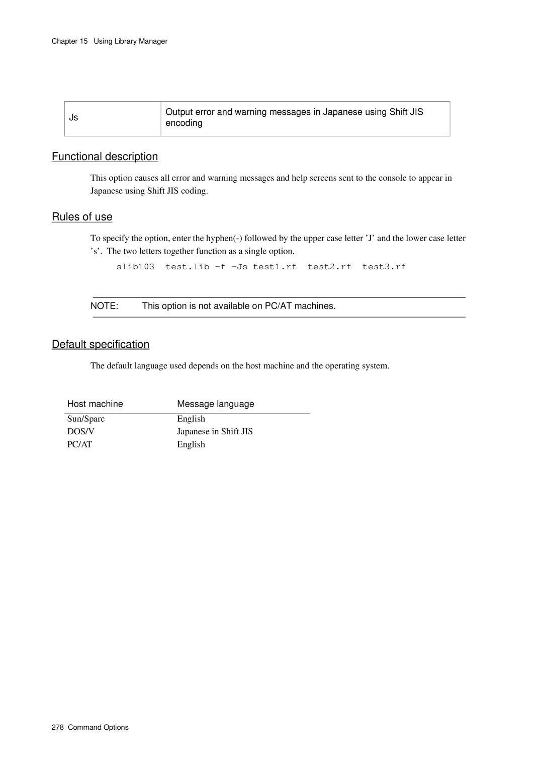 Panasonic MN1030 user manual Slib103 test.lib -f -Js test1.rf test2.rf test3.rf 