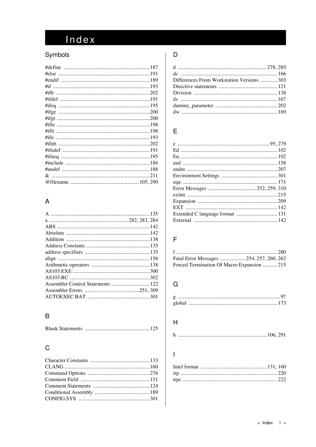 Panasonic MN1030 user manual Symbols 