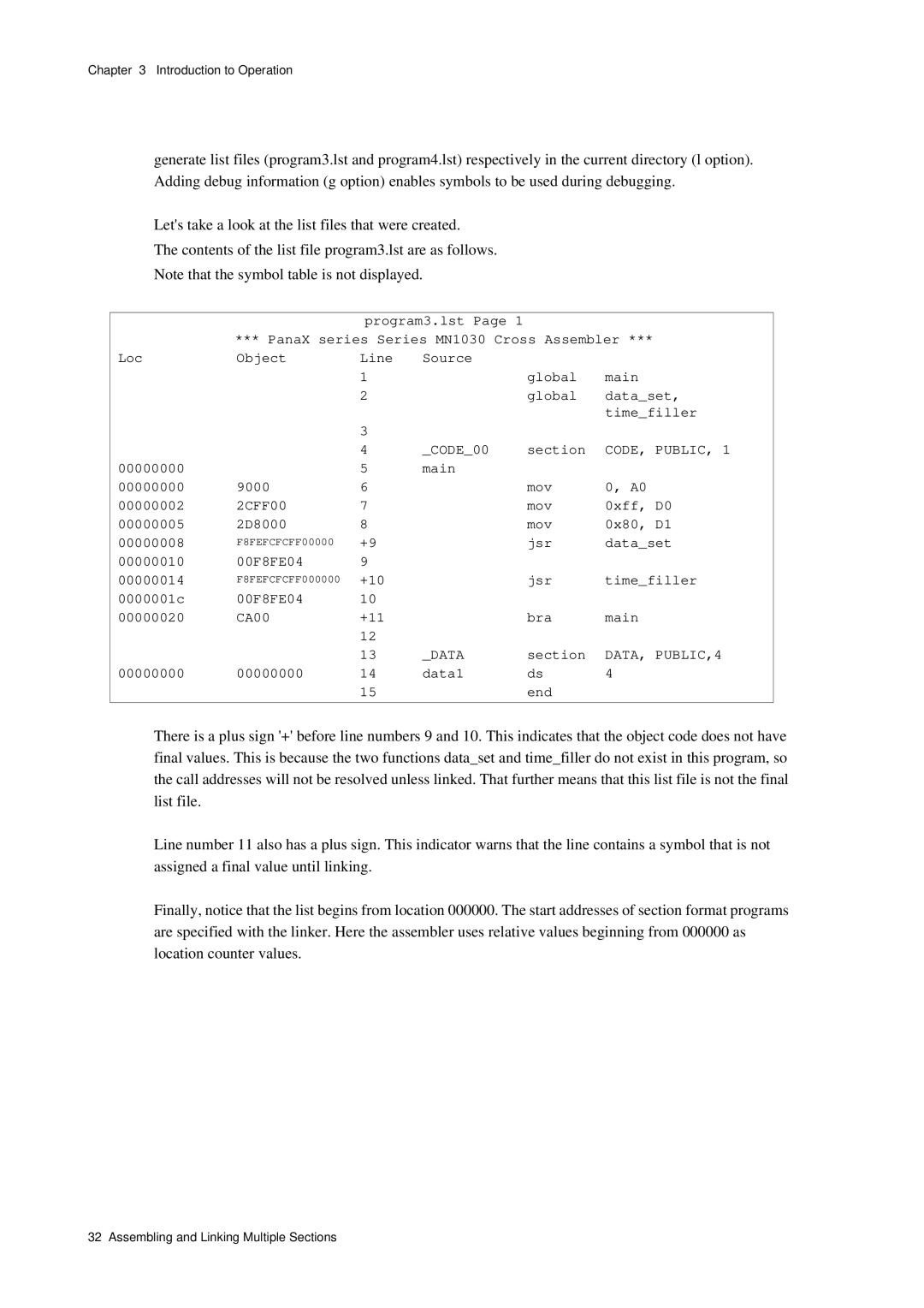 Panasonic MN1030 user manual DATA, PUBLIC,4 