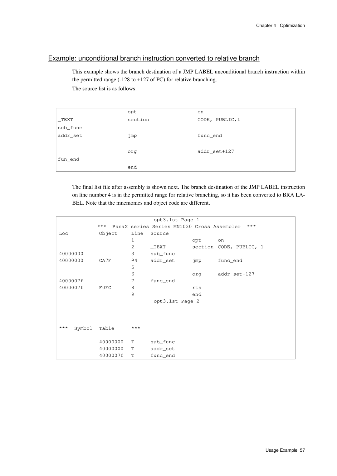 Panasonic MN1030 user manual CA7F 