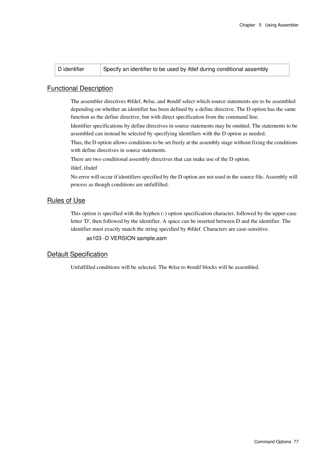 Panasonic MN1030 user manual As103 -D Version sample.asm 