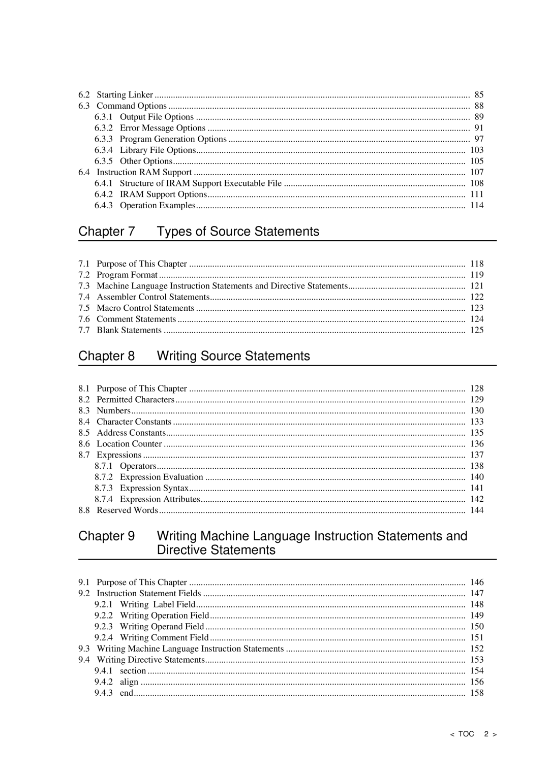 Panasonic MN1030 user manual Chapter Types of Source Statements 