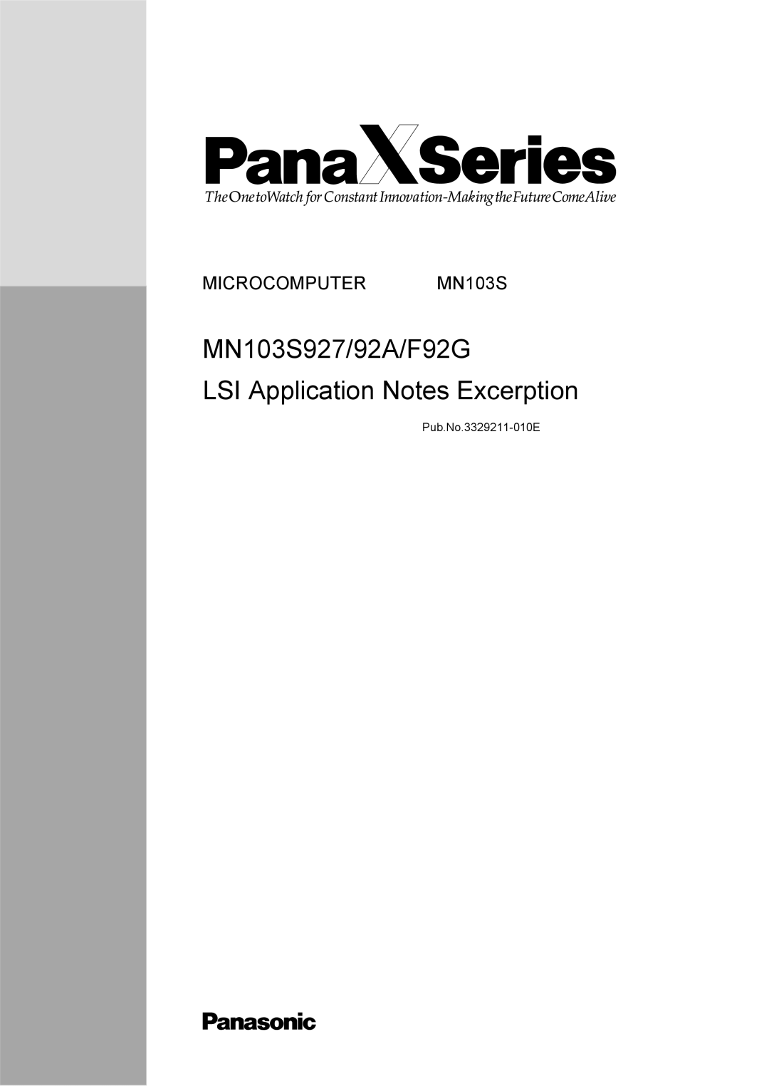 Panasonic manual MN103S927/92A/F92G LSI Application Notes Excerption 