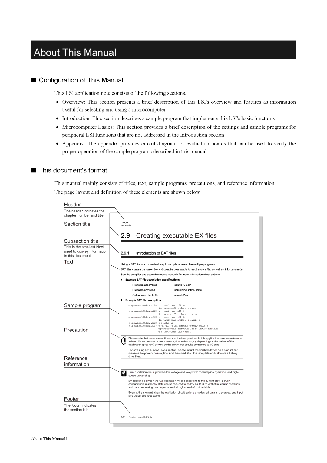 Panasonic MN103S manual About This Manual 