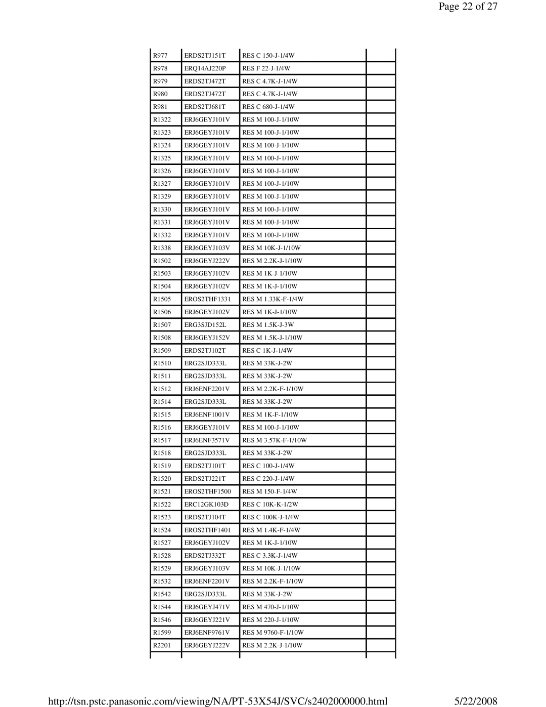 Panasonic MTNC040520C1 service manual EROS2THF1331 