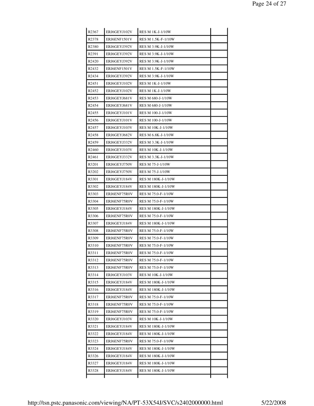 Panasonic MTNC040520C1 service manual ERJ6GEYJ681V 