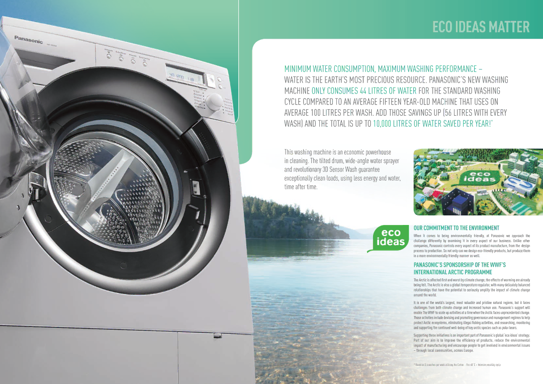 Panasonic NA-16VX1WGB, NA-16VG1WGB, NA-14VA1WGB manual ECO Ideas Matter, Our commitment to the Environment 