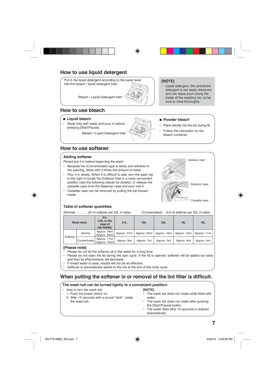 Panasonic NA-F70B2, NA-F65B2 manual +RzWrXvhOltxlgGhwhujhqw, +RzWrXvhEohdfk, +RzWrXvhVriwhqhu 