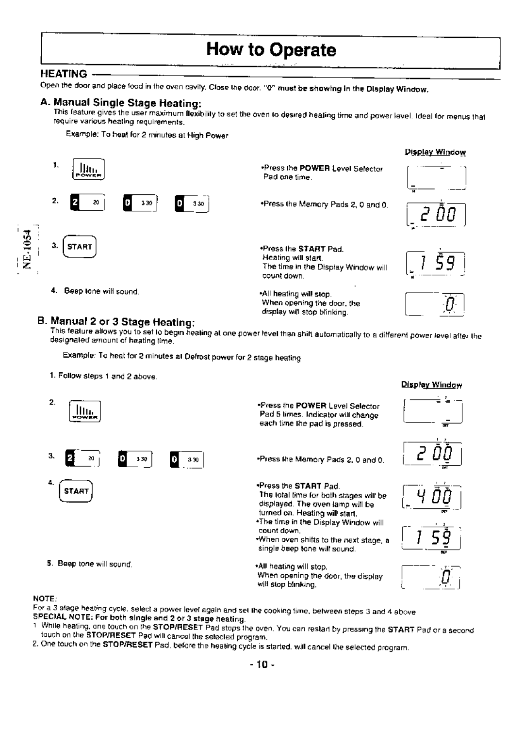 Panasonic NB-1024 manual Ttr, $g1ual SingleStageHeating, Manual2 or 3 StageHeating 