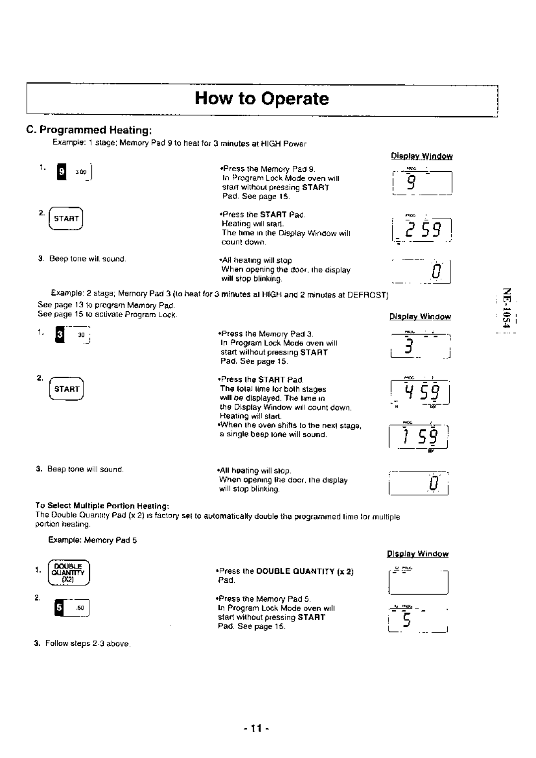 Panasonic NB-1024 manual How to Operate, ProgrammedHeating 