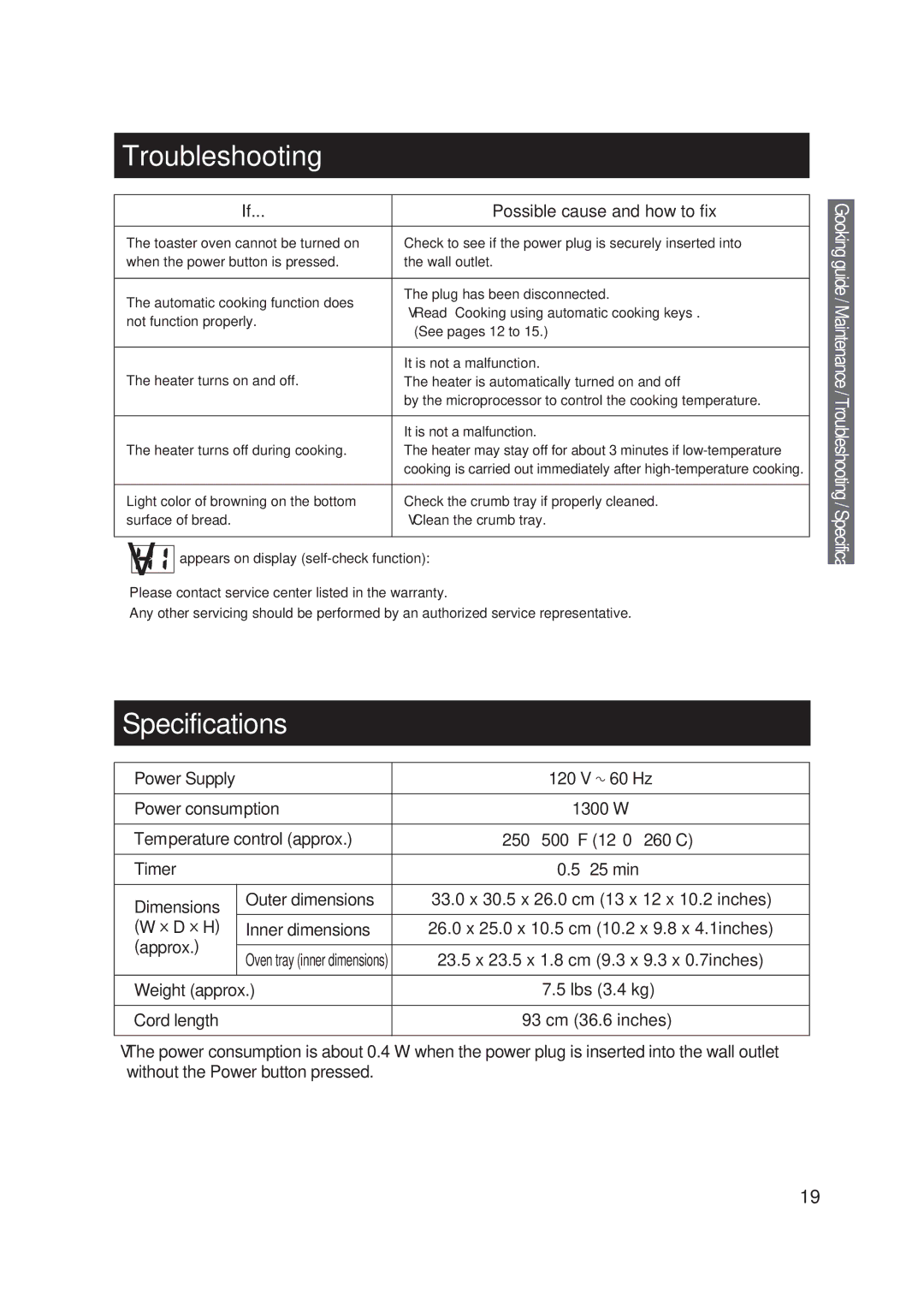 Panasonic NB-G110P, NBG110P manual Troubleshooting 