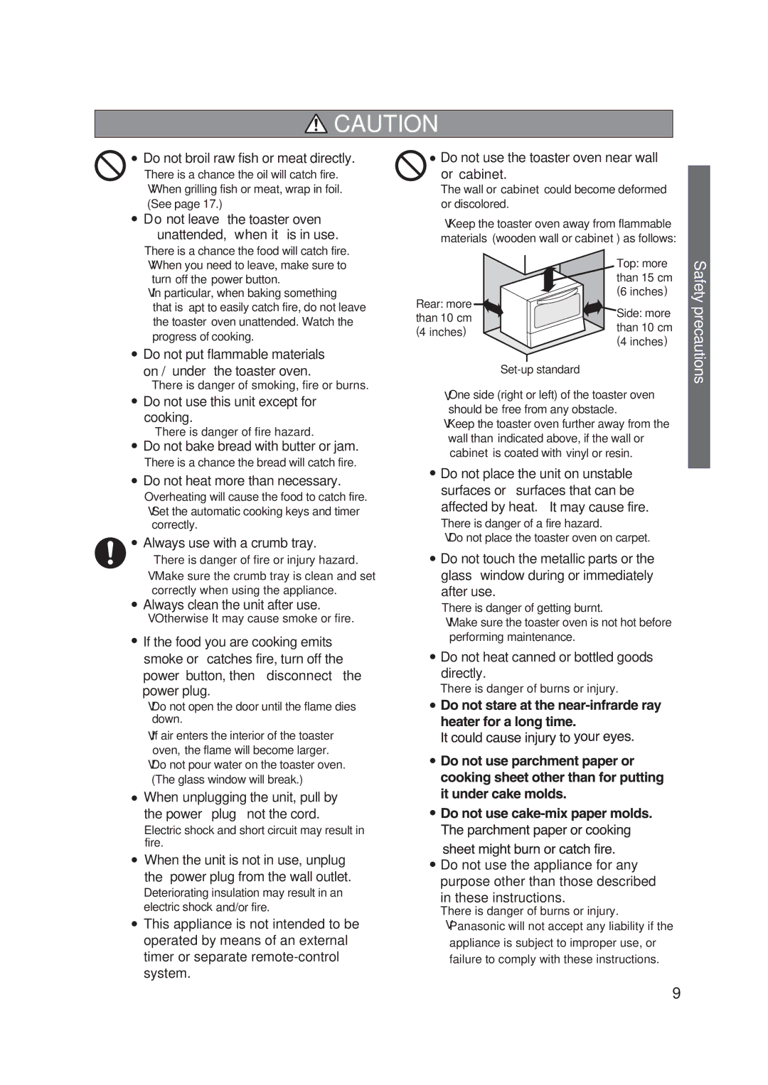 Panasonic NB-G110P, NBG110P manual Safety precautions 