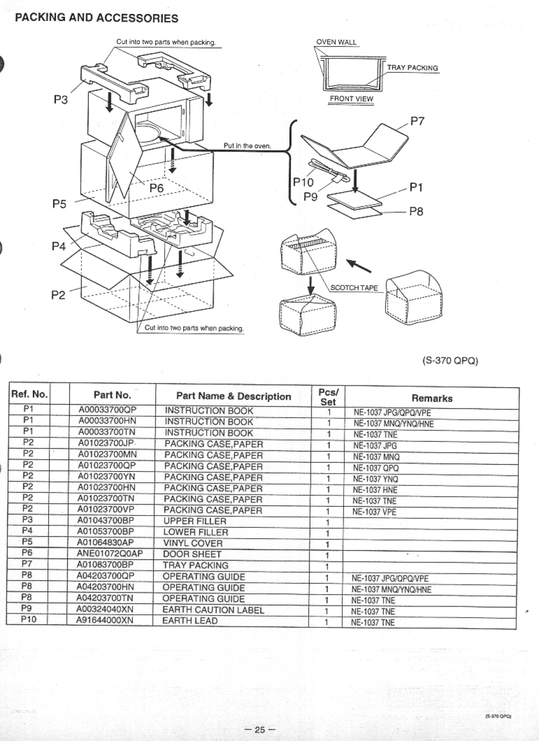 Panasonic NE-1037 manual 