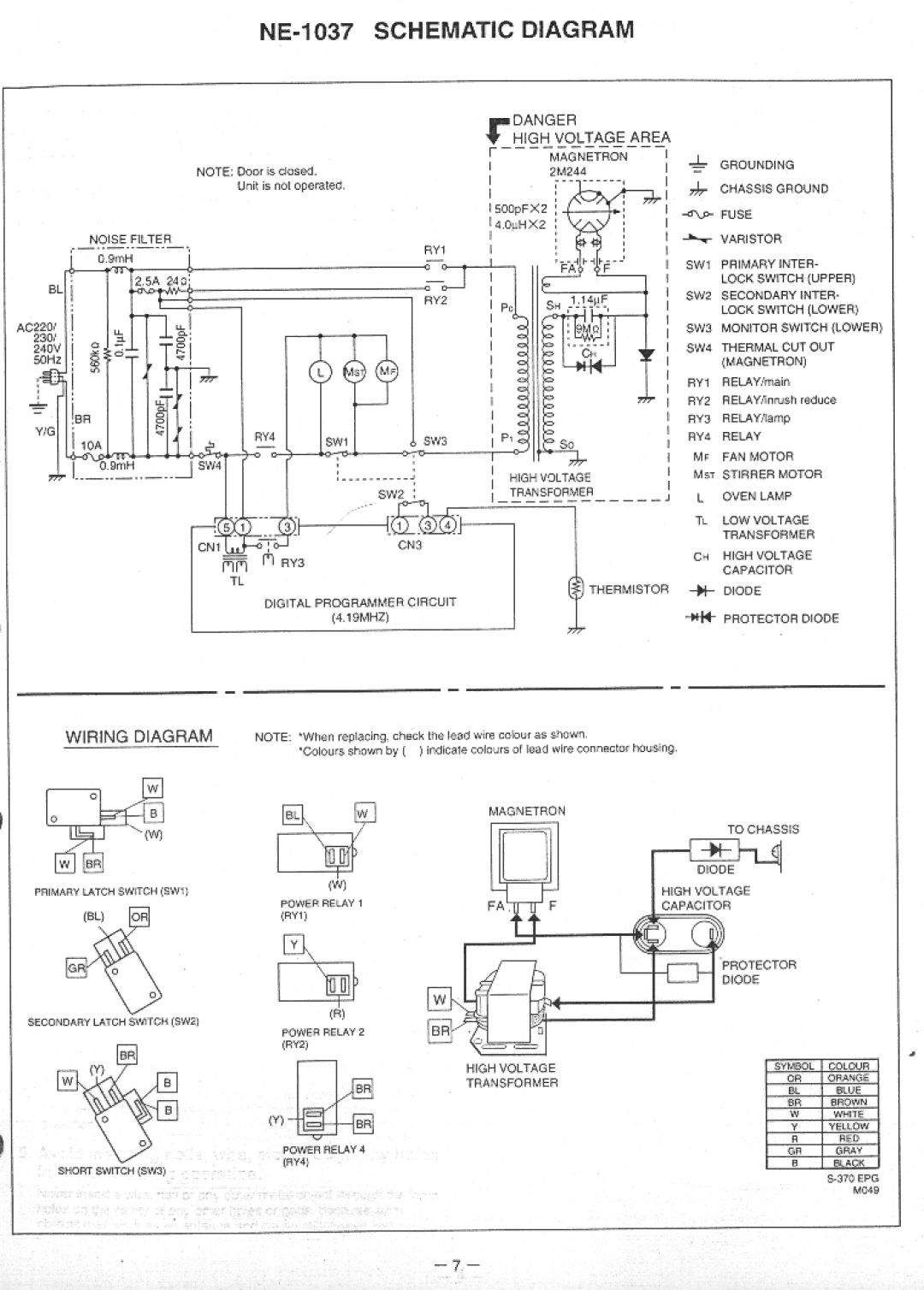 Panasonic NE-1037 manual 