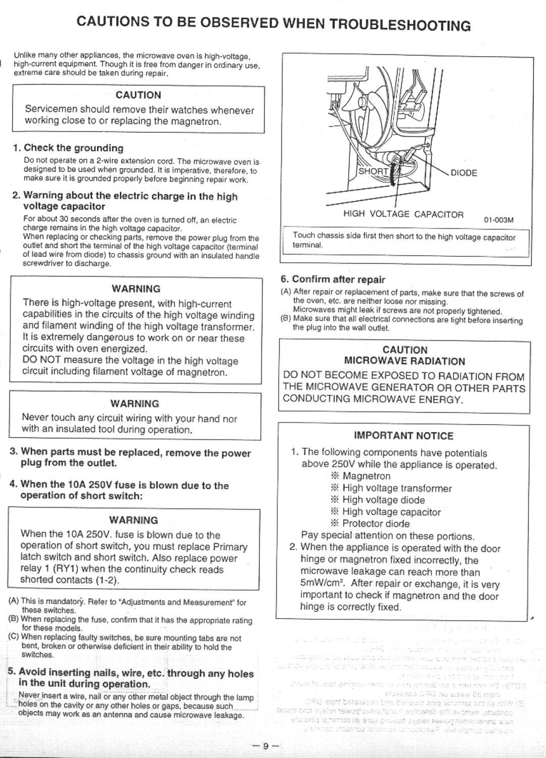 Panasonic NE-1037 manual 