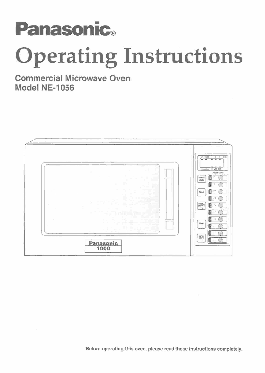 Panasonic NE-1056 manual 