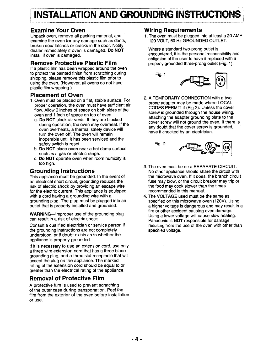 Panasonic NE-1056 manual 