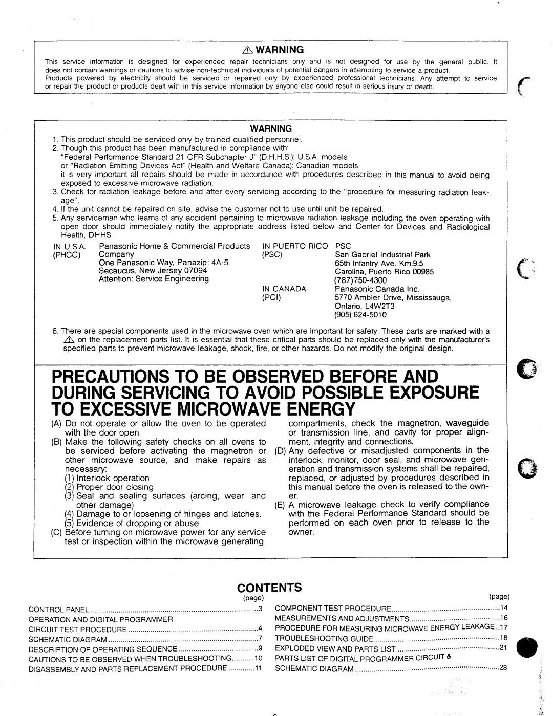 Panasonic NE-1056TC manual 