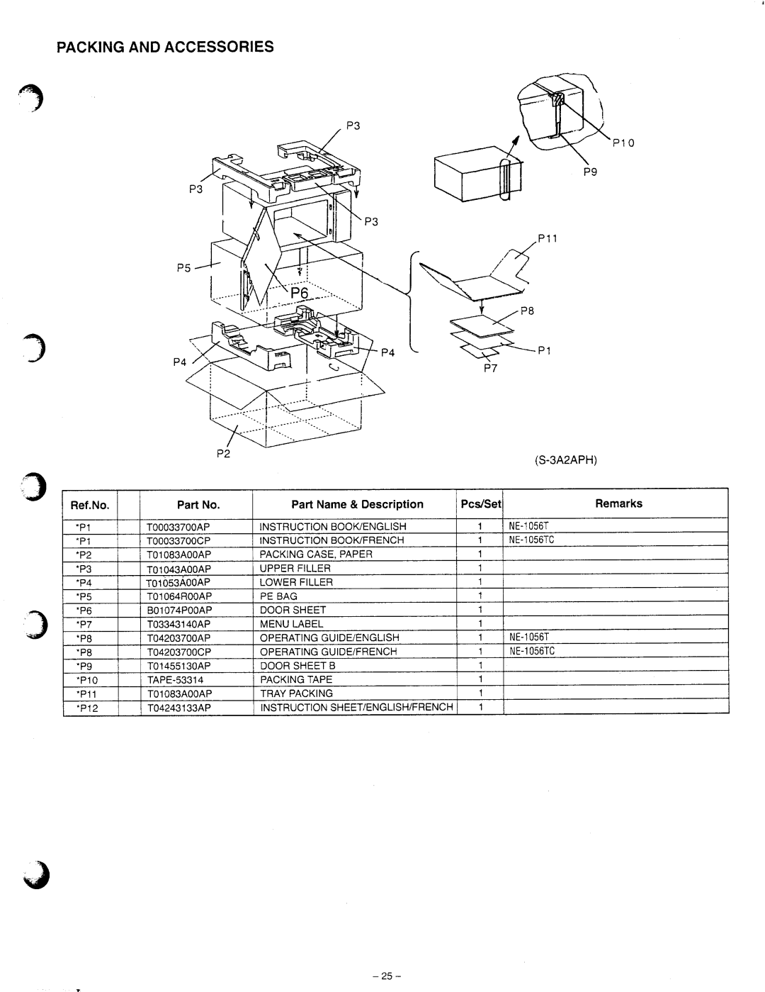 Panasonic NE-1056TC manual 