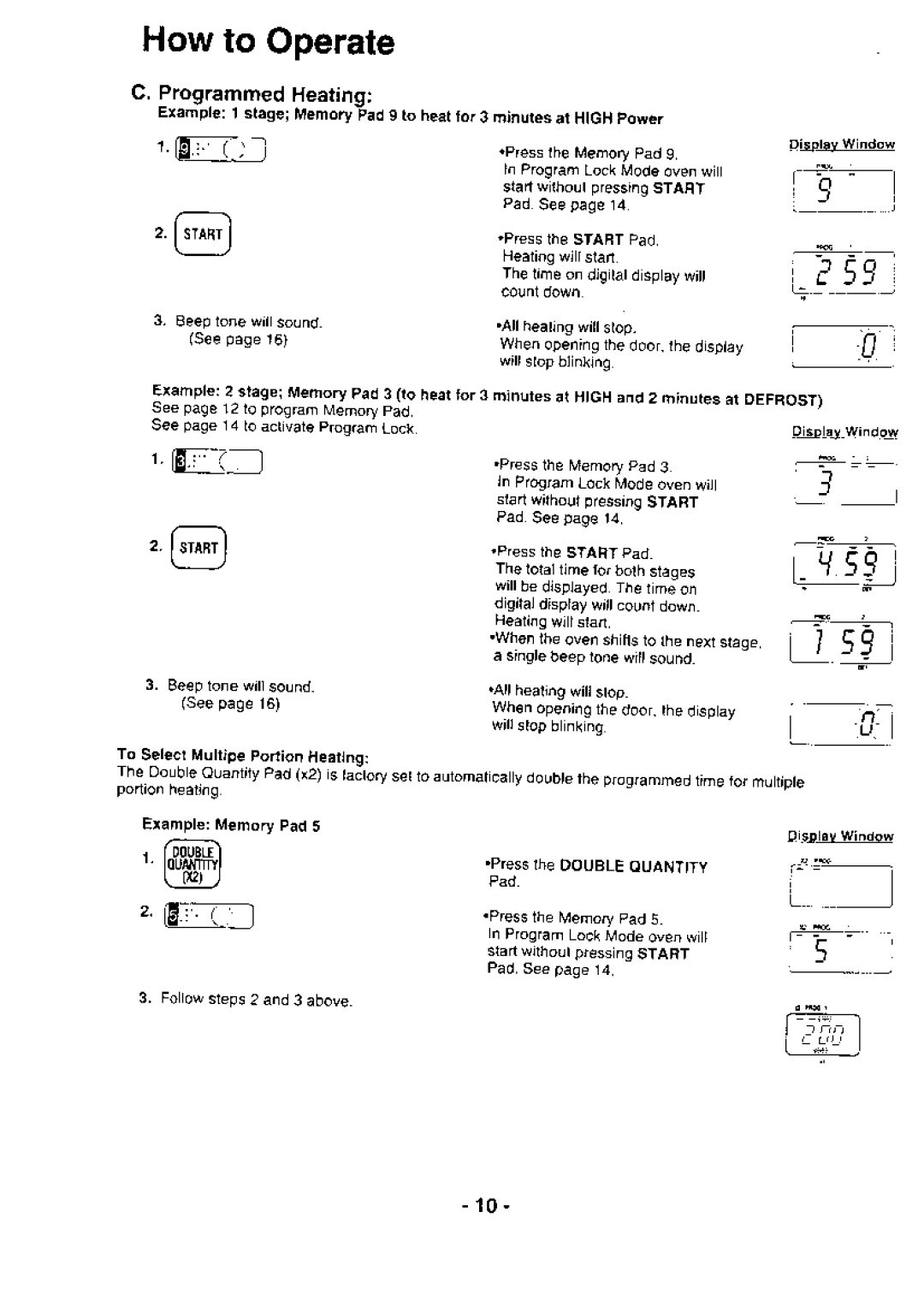 Panasonic NE-1064 manual agu, ETrll-l, ProgrammedHeating 