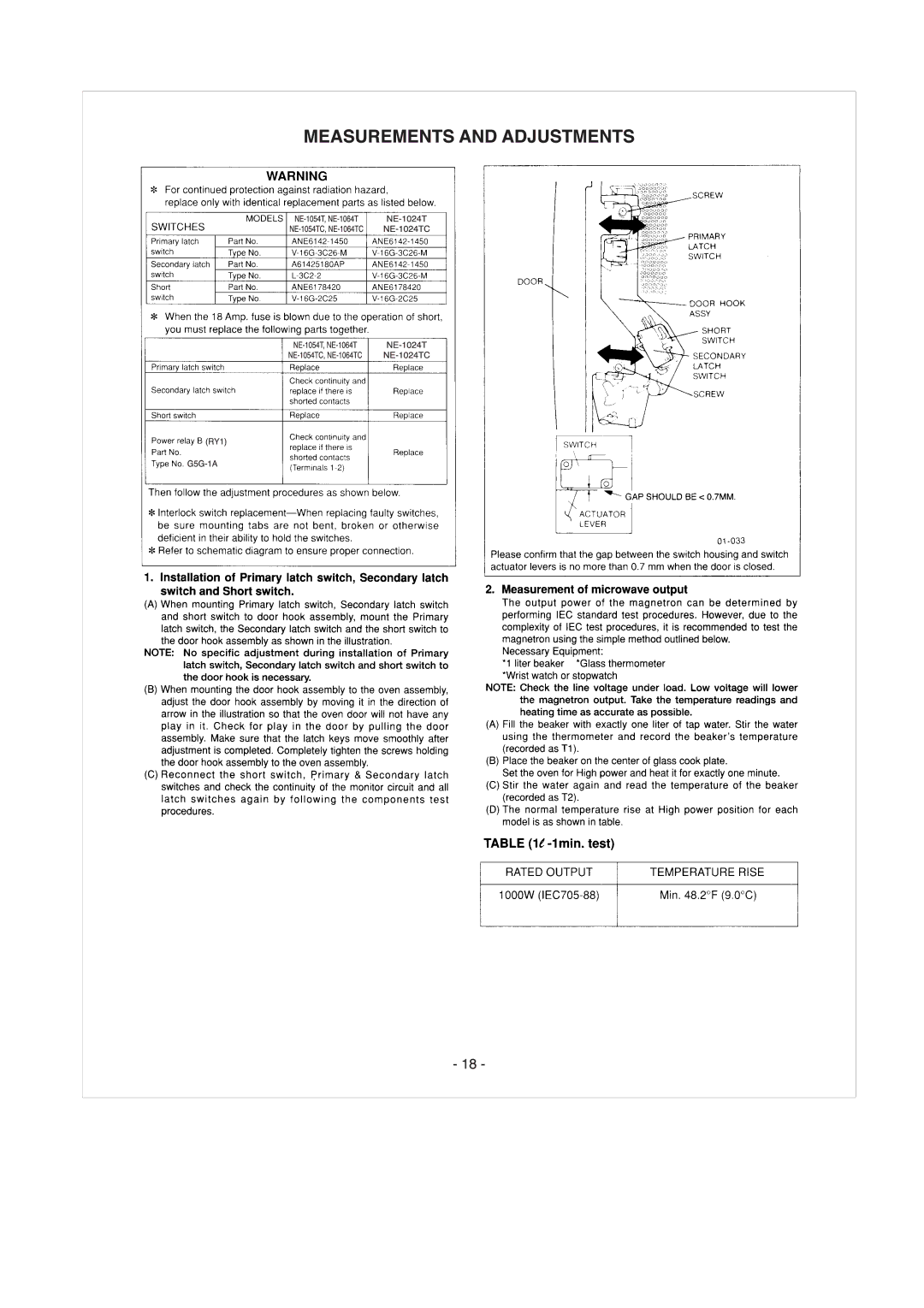 Panasonic NE-1064TC, NE-1054TC, NE-1024TC manual 