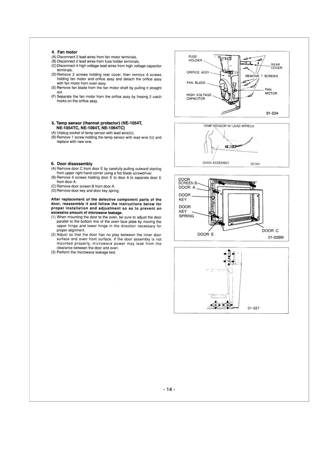 Panasonic NE-1064TC, NE-1054TC, NE-1024TC manual 