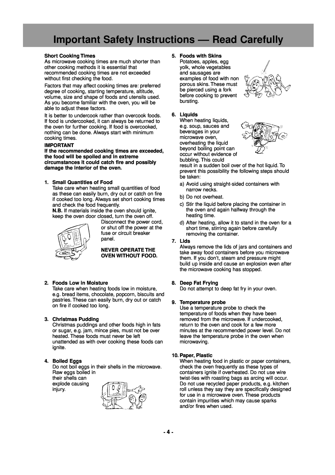 Panasonic NE-1856, NE-1846, NE-2146, NE-2156, NE-1456 operating instructions Important Safety Instructions -- Read Carefully 