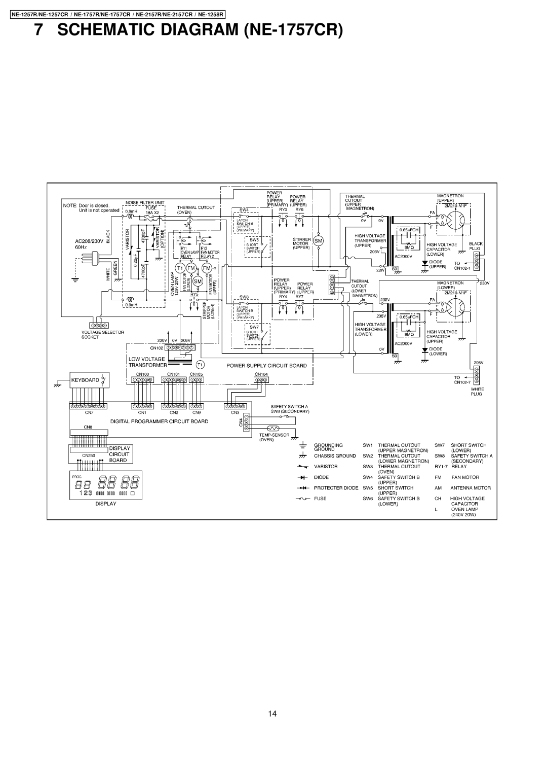 Panasonic NE-1257CR, NE-2157CR manual Schematic Diagram NE-1757CR 