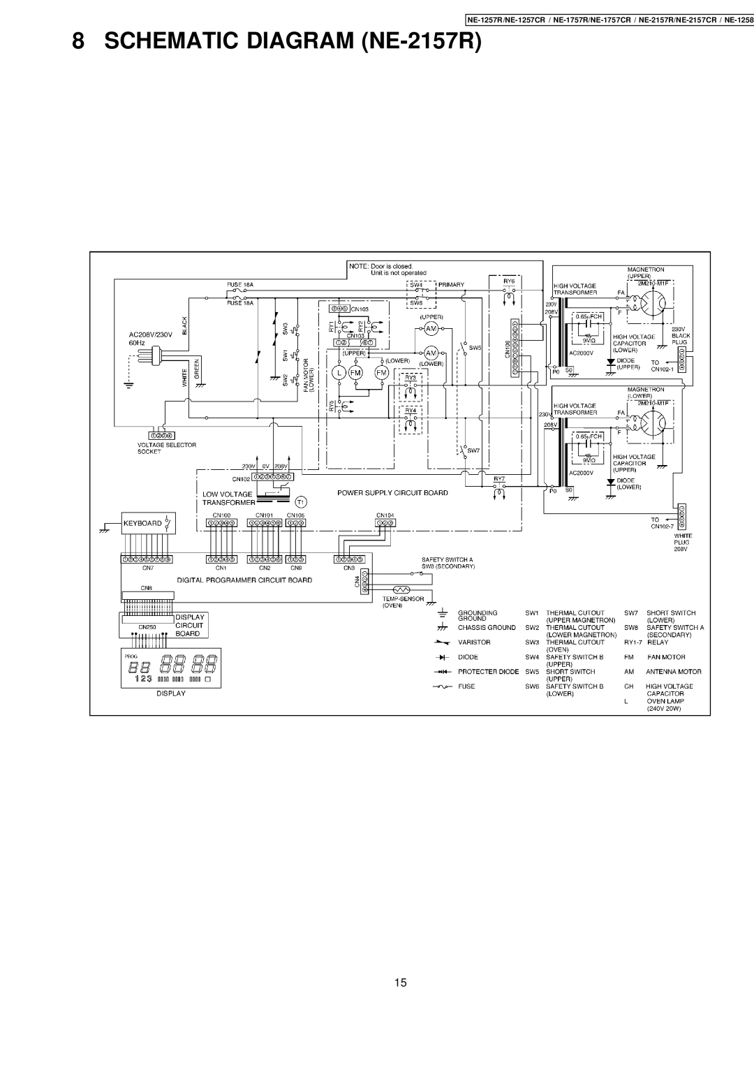 Panasonic NE-2157CR, NE-1757CR, NE-1257CR manual Schematic Diagram NE-2157R 