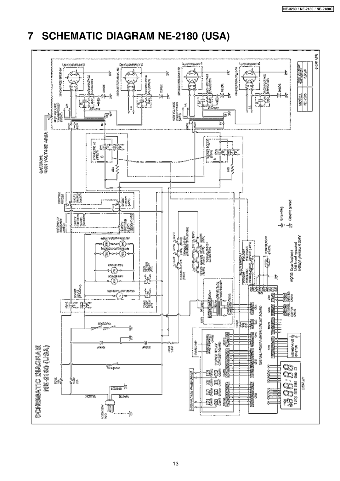 Panasonic NE-3280, NE-2180C manual Schematic Diagram NE-2180 USA 