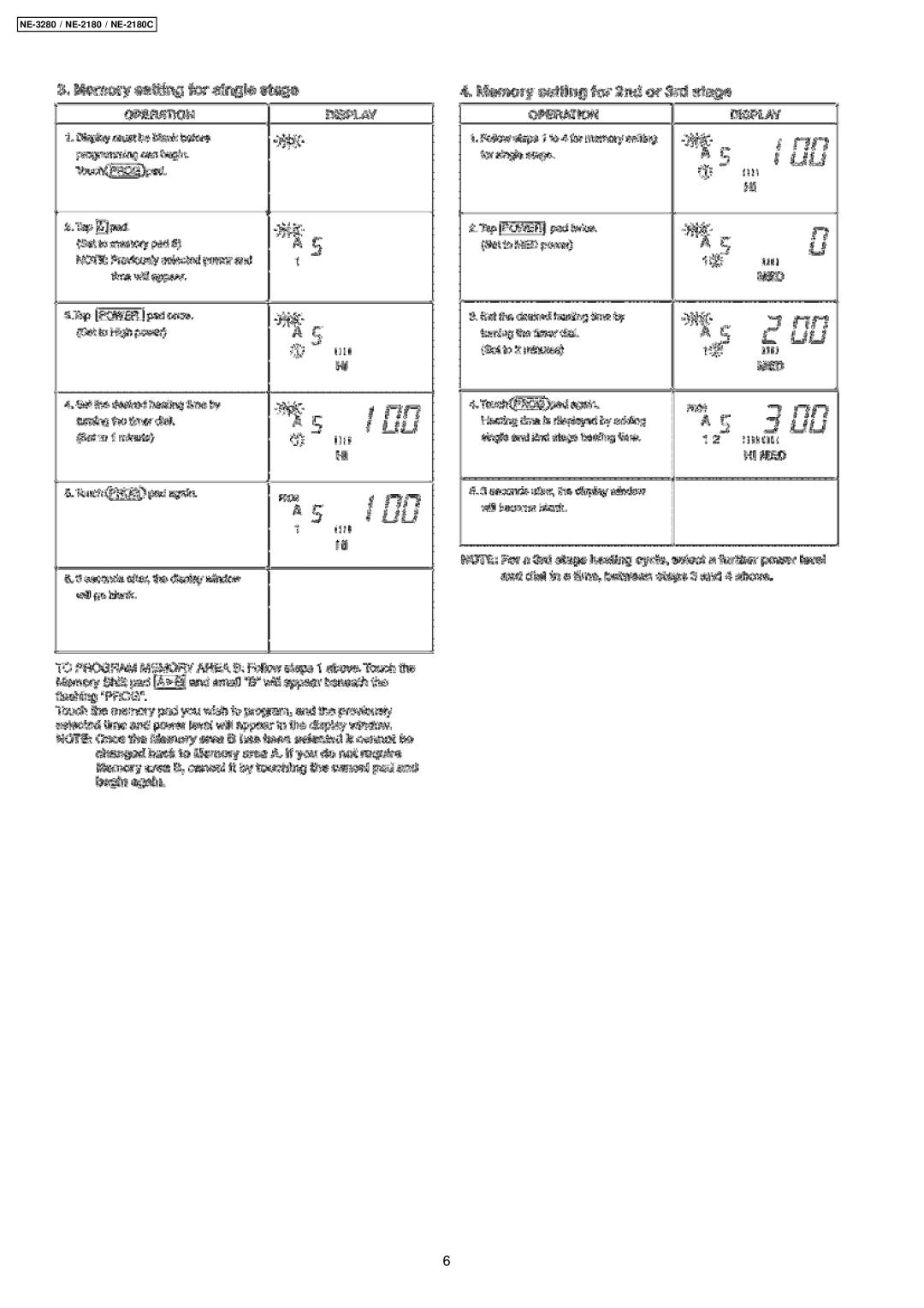 Panasonic manual NE-3280 / NE-2180 / NE-2180C 