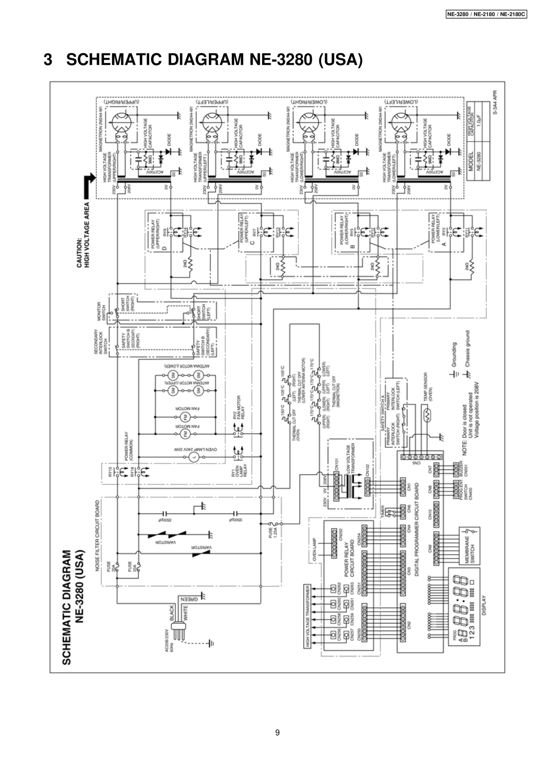 Panasonic NE-2180C manual Schematic Diagram NE-3280 USA 