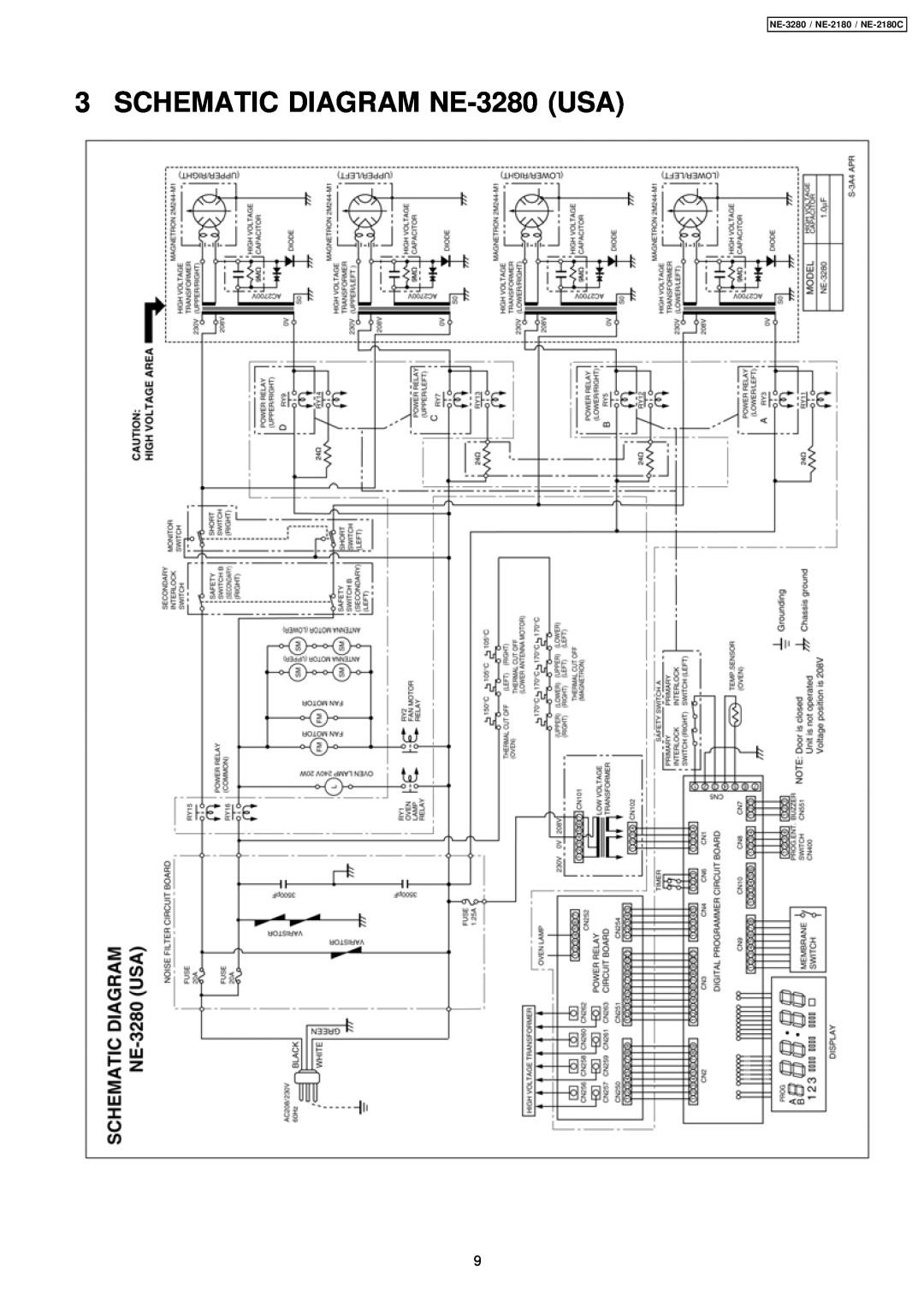 Panasonic manual SCHEMATIC DIAGRAM NE-3280USA, NE-3280 / NE-2180 / NE-2180C 