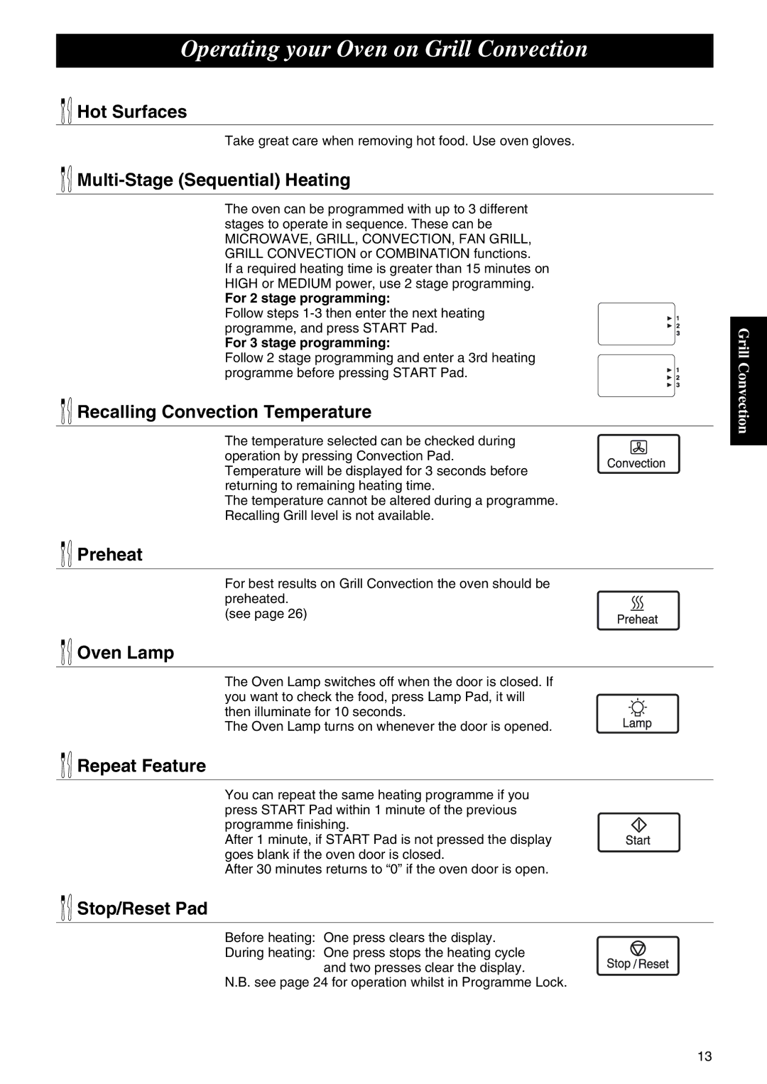 Panasonic NE-C1275 operating instructions Grill Convection 