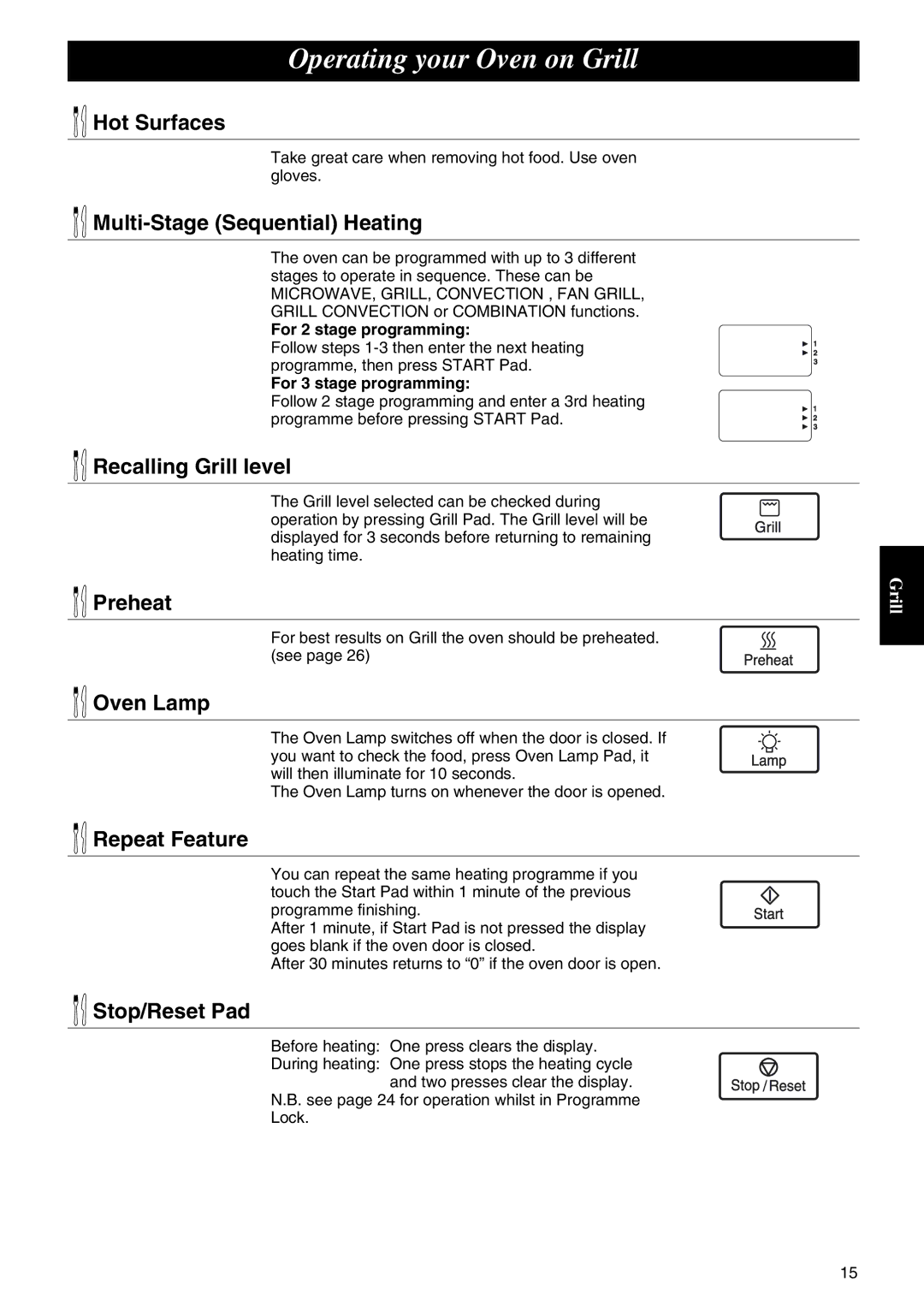 Panasonic NE-C1275 operating instructions Recalling Grill level 