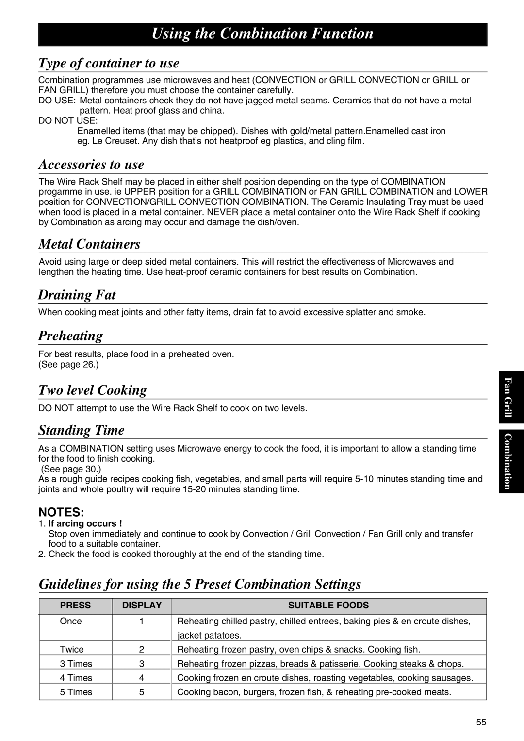 Panasonic NE-C1275 operating instructions Using the Combination Function 