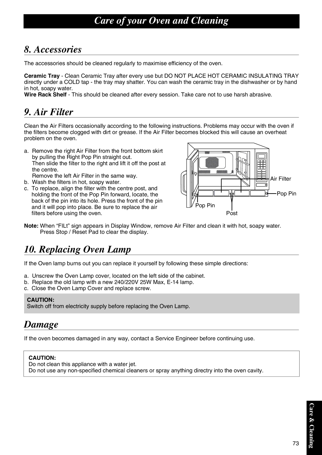 Panasonic NE-C1275 operating instructions Accessories 