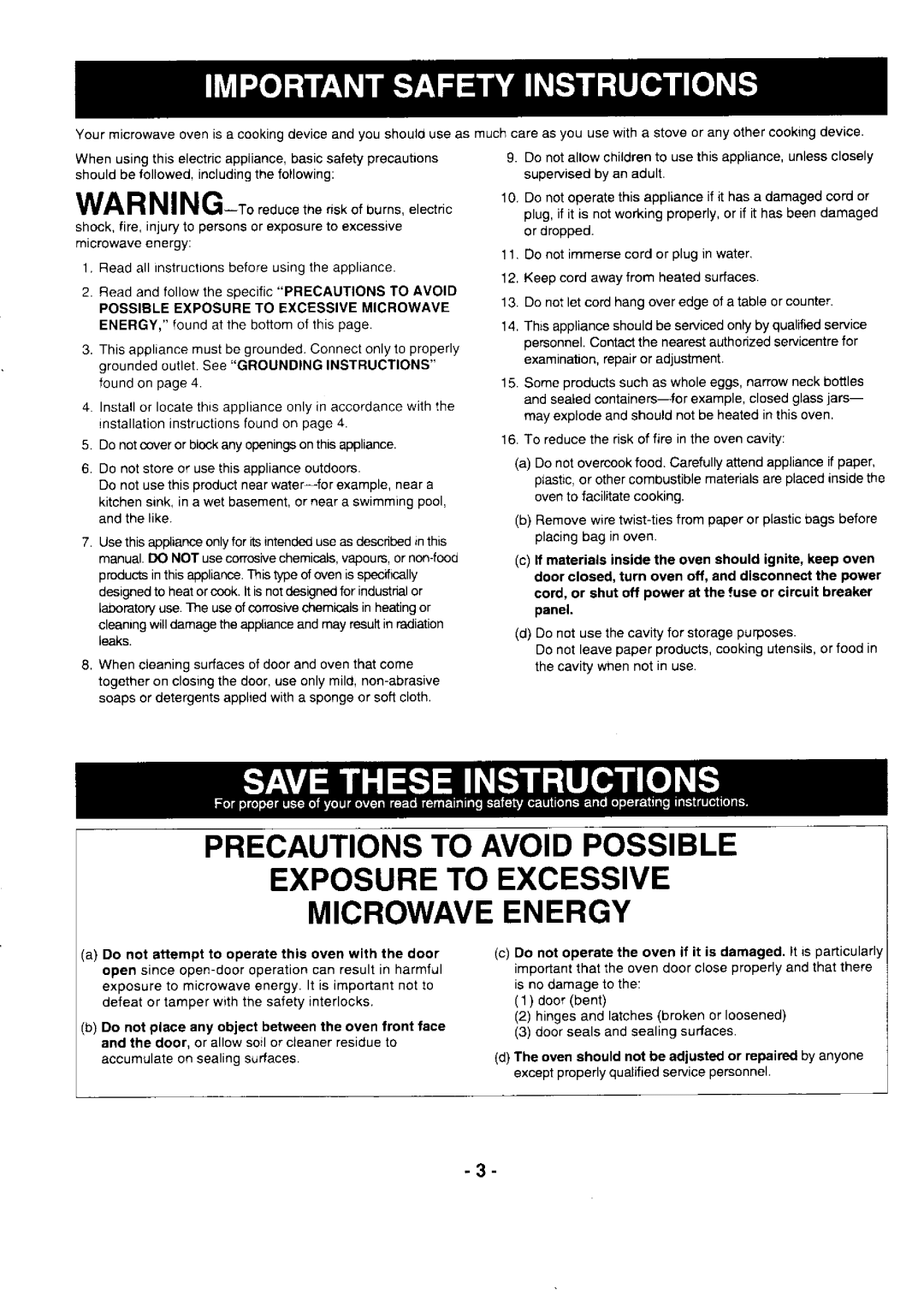 Panasonic NE-l0247, NE-l0547 manual Precautions Avoid 