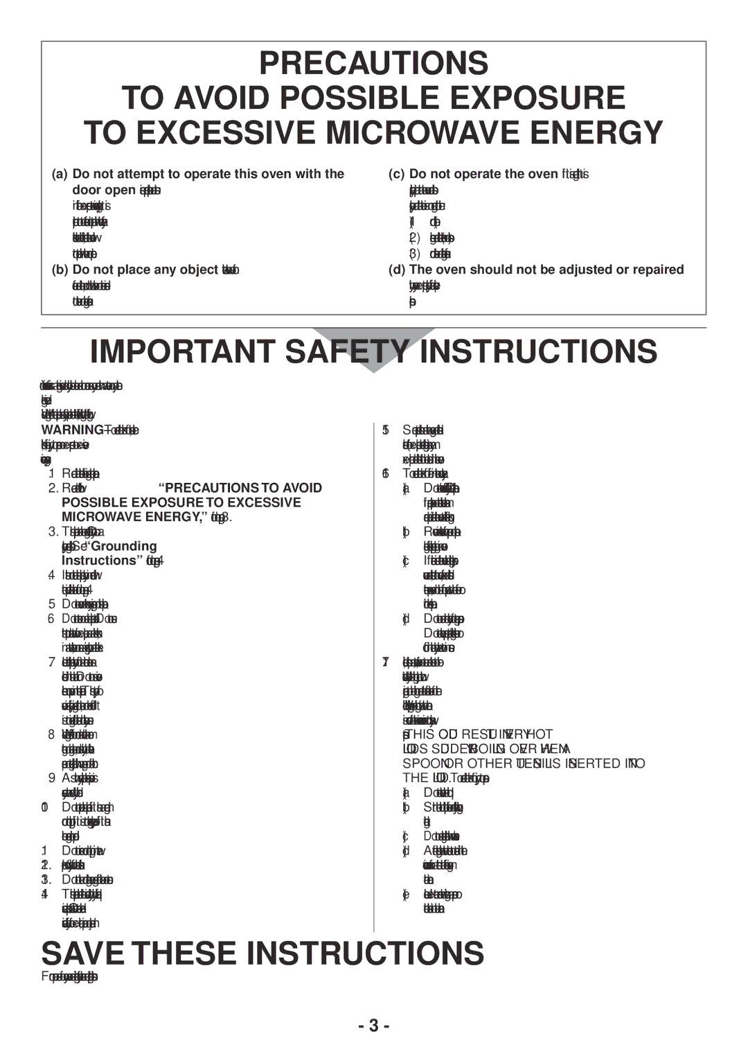 Panasonic NE1257R, NE2157R, NE1757R, NE1258R operating instructions Important Safety Instructions 