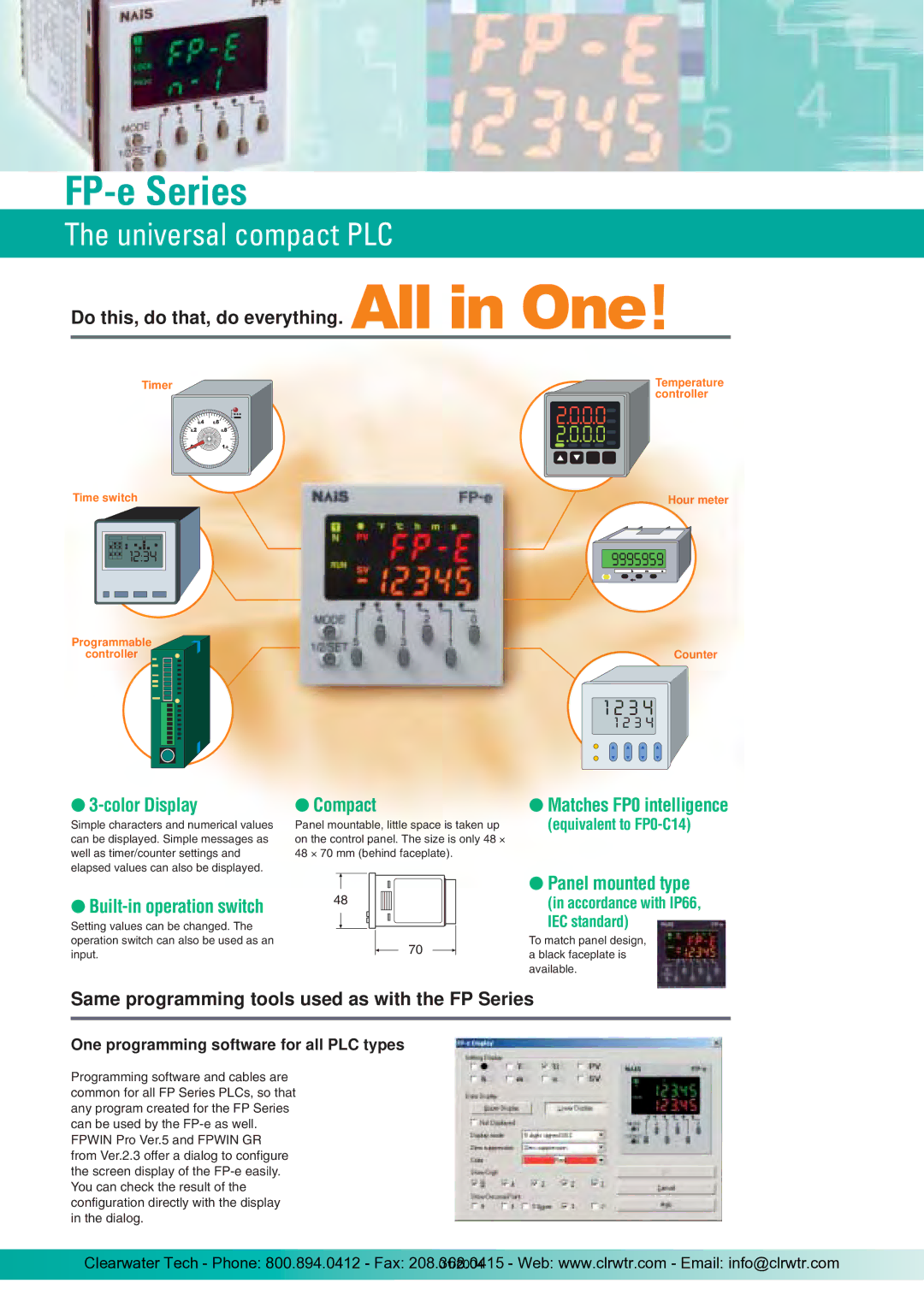 Panasonic Network Adaptor manual FP-e Series, Universal compact PLC, Do this, do that, do everything 