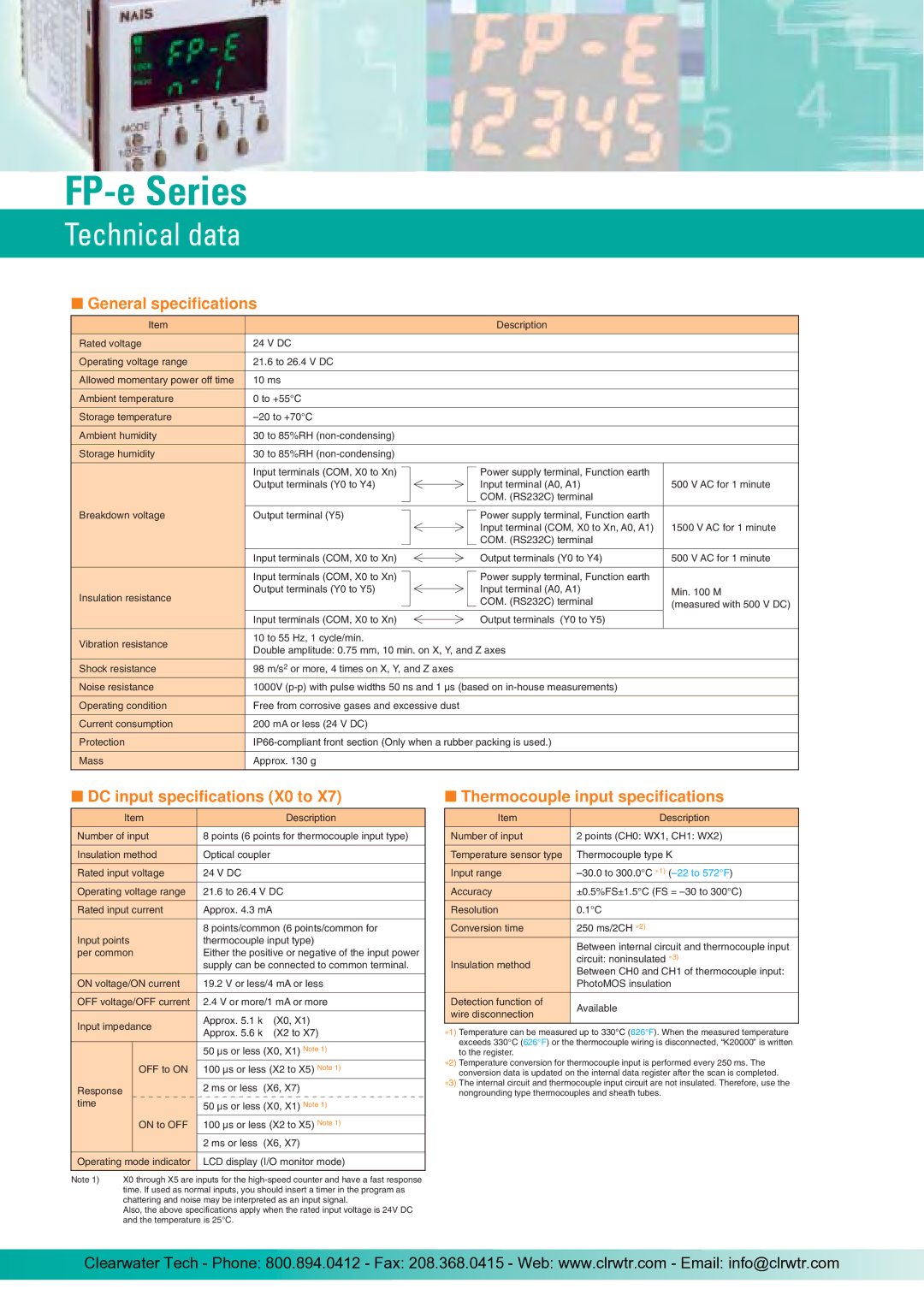 Panasonic Network Adaptor manual Technical data 