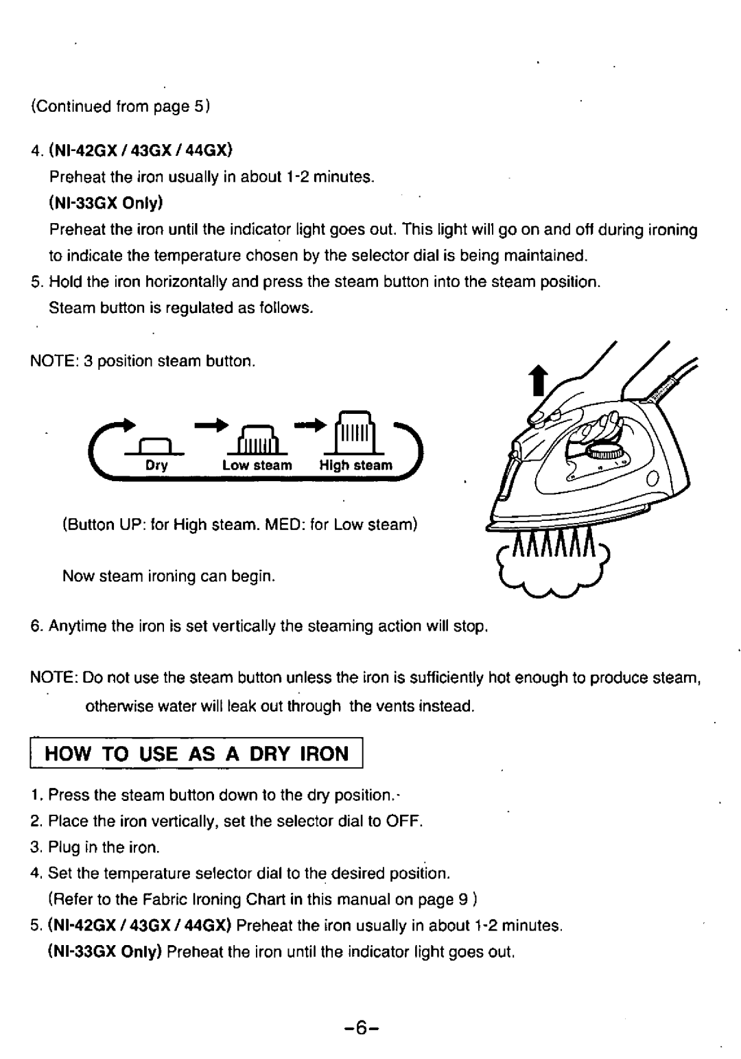 Panasonic NI-33GX manual 