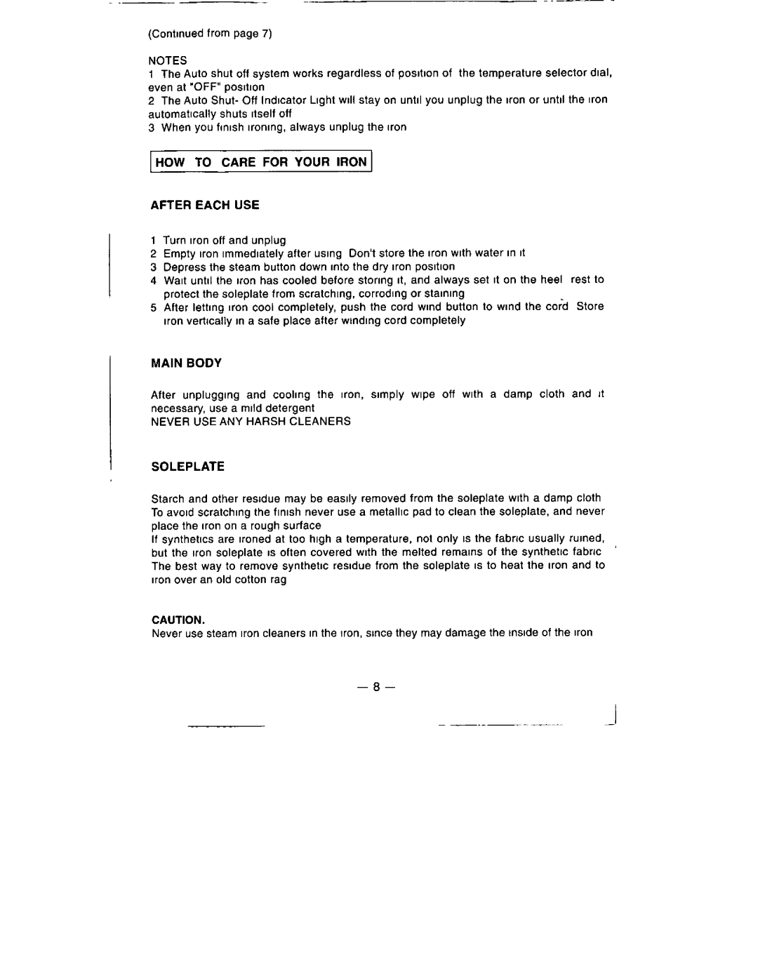 Panasonic NI-686E, NI-486E, NI-436E, NI-636E manual 